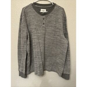 Goodfellow & Co Henley Shirt Mens XL Gray Long Sleeve Casual Knit